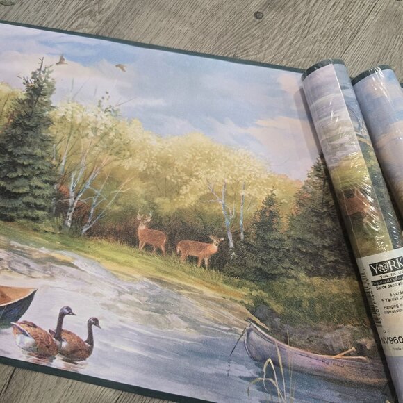 Hunter's Retreat border by York NV9607B Cabin OutDoors Discontinued 3 full rolls - Picture 8 of 8